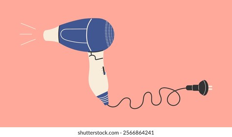 Hair dryer. Flat vector illustration.