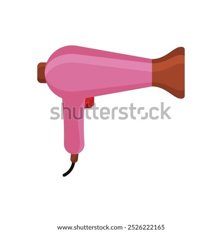 Hair dryer flat vector illustration isolated on white background