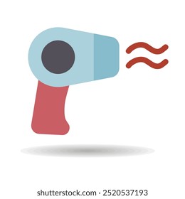 Hair dryer flat vector isolated icon. Graph symbol for household electric web site and apps design, logo, app, UI