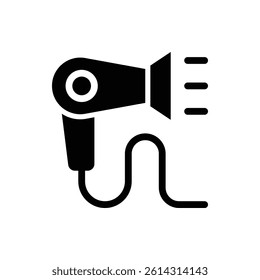 Hair Dryer Glyph Icon. Hair Dryer Icon