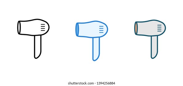 Hair dryer glyph icon - vector illustration