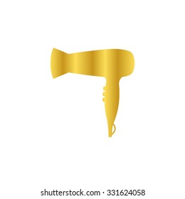 Hair dryer -  gold vector icon