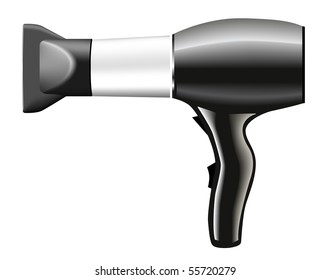 hair dryer grey - vector illustration