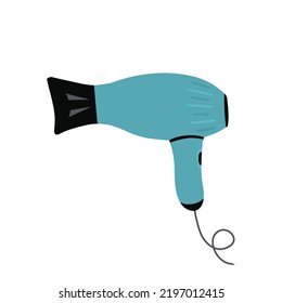 Hair dryer for hairdresser salon, barbershop or home usage. Vector Illustration for backgrounds, covers and packaging. Image can be used for greeting cards and posters. Isolated on white background.