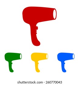 Hair Dryer. Hairdresser Symbol - Vector