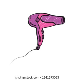 hair dryer hand drawn vector