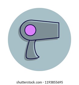 hair dryer icon in badge style. One of web collection icon can be used for UI, UX