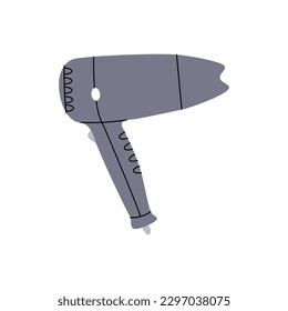 Hair dryer icon. Barber shop and hairdresser tools silhouette. Vector illustration.