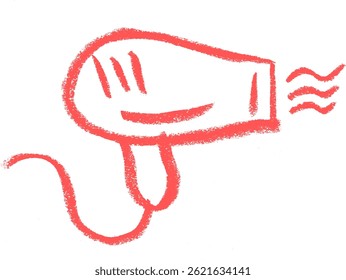 Hair Dryer Icon Beauty Cosmetics Related Icon Crayon Chalk Drawing Vector