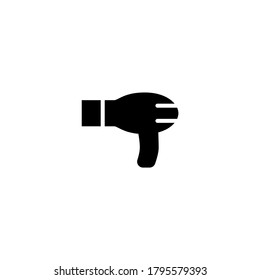 Hair dryer Icon in black flat glyph, filled style isolated on white background