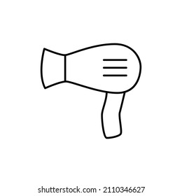 Hair dryer Icon in black line style icon, style isolated on white background