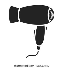 Hair dryer icon in black style isolated on white background. Hairdressery symbol stock vector illustration.