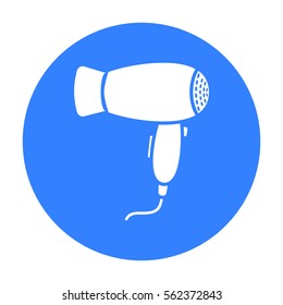 Hair dryer icon in black style isolated on white background. Hairdressery symbol stock vector illustration.