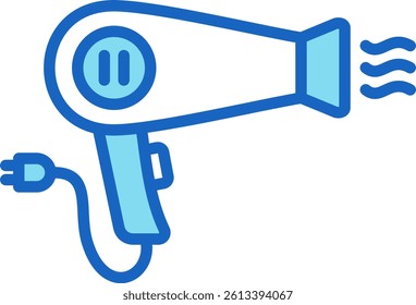 Hair Dryer Icon Blue Vector Illustration