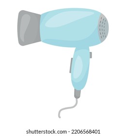 Hair dryer icon in cartoon style isolated on white background. Hairdressery symbol stock vector 