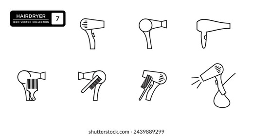 hair dryer icon collection.vector,icon template,resizable