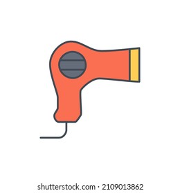 Hair dryer Icon in color icon, isolated on white background 