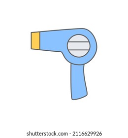Hair dryer Icon in color icon, isolated on white background 