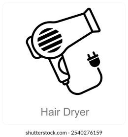 Hair Dryer and dryer icon concept