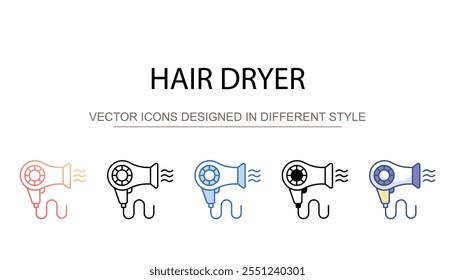 Hair Dryer icon design with white background stock illustration