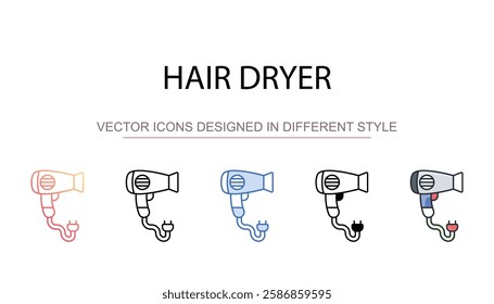 Hair Dryer icon design with white background stock illustration