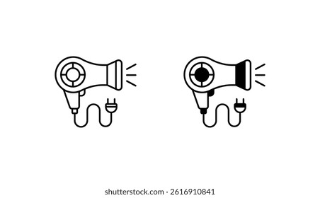 Hair Dryer icon design with white background stock illustration