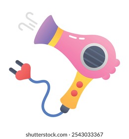 Hair dryer icon designed in flat style 