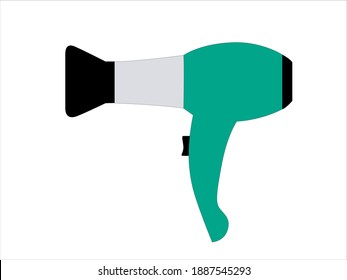 Hair dryer icon for drying hair.Barber symbol silhouette isolated on white background. 
Vector illustration for Website page and mobile app design.
