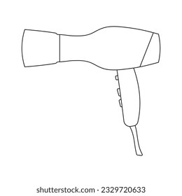 Hair dryer icon for drying hair on a white background. Vector image.