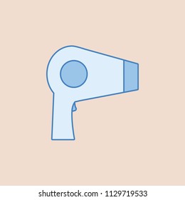 Hair dryer icon. Element of bathroom for mobile concept and web apps illustration. Field outline icon for website design and development, app development on somon background