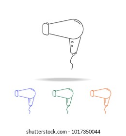 Hair dryer icon. Element multi color female accessories icons for mobile concept and web apps. Thin line  icon for website design and development, app development. Premium icon on white background