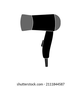 A Hair Dryer Icon For Fast Drying Hair On A White Background. Vector Image.