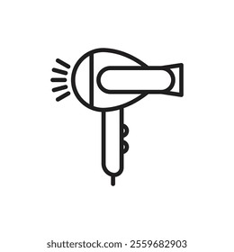 Hair dryer icon Flat art in black and white isolated