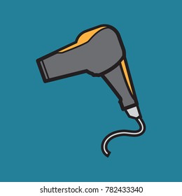 hair dryer icon flat color