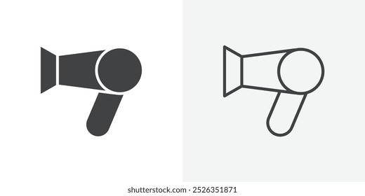 Hair dryer icon flat and simple set design