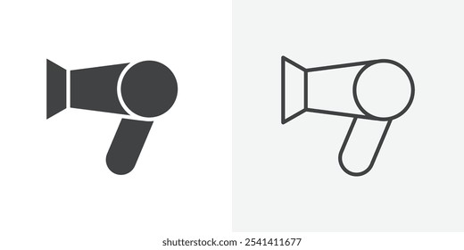 Hair dryer icon flat and simple set design