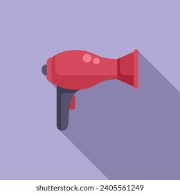 Hair dryer icon flat vector. Beauty salon care. Color step brush