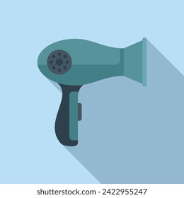 Hair dryer icon flat vector. Face portrait model. Beauty salon