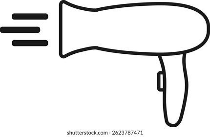 Secador de cabelo, ícone do secador de cabelo isolado no fundo branco. Imagem de fundo, cartaz, cartão postal, ilustração vetorial. Vetor.