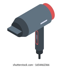 Hair dryer icon. Isometric of hair dryer vector icon for web design isolated on white background