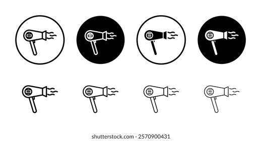 Hair dryer icon linear logo isolated