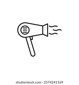 Hair dryer icon linear logo isolated