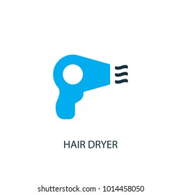 Hair dryer icon. Logo element illustration. Hair dryer symbol design from 2 colored collection. Simple Hair dryer concept. Can be used in web and mobile.