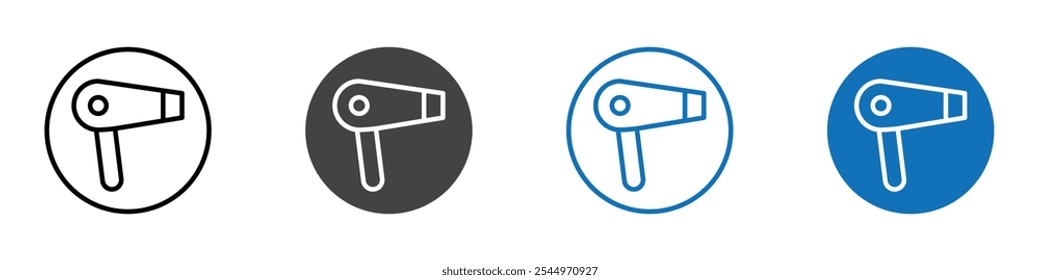 Hair dryer icon Logo sign in thin line outline