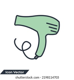 hair dryer icon logo vector illustration. hair dryer symbol template for graphic and web design collection