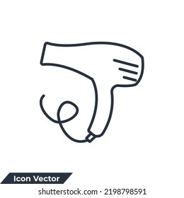 hair dryer icon logo vector illustration. hair dryer symbol template for graphic and web design collection