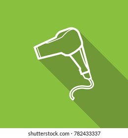 hair dryer icon with long shadow