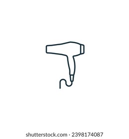 Hair dryer icon. Monochrome simple sign from beauty and personal care collection. Hair dryer icon for logo, templates, web design and infographics.