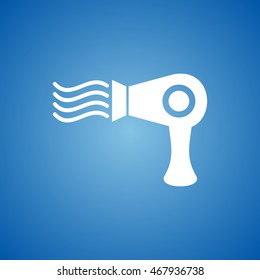 Hair Dryer Icon on blue color.