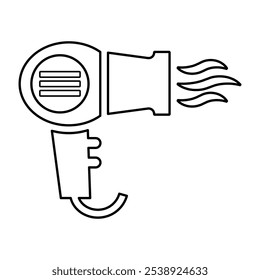 Hair Dryer Icon In Outline Style